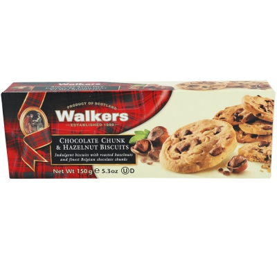  Walkers Chocolate Chunk & Hazelnut Biscuits 150g 