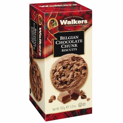  Walkers Belgian Chocolate Chunk Biscuits 150g 