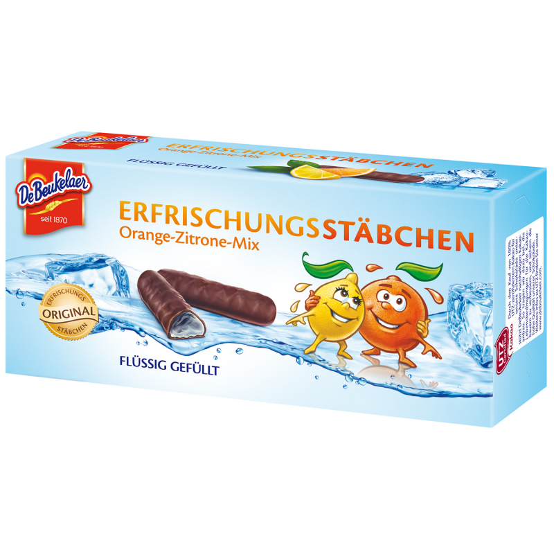  DeBeukelaer Erfrischungsstäbchen Orange-Zitrone-Mix 75g 