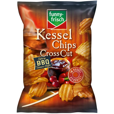  funny-frisch Kessel Chips Cross Cut Spicy BBQ Sauce Style 120g 