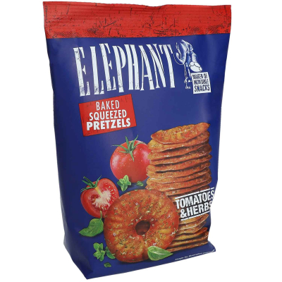  Elephant Squeezed Pretzels Tomatoes & Herbs 70g 