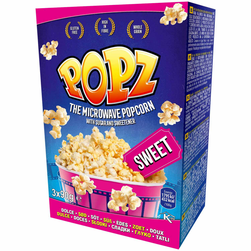  POPZ Mikrowellen-Popcorn Sweet 3x90g 