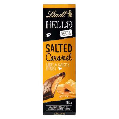  Lindt Hello Salted Caramel Vollmilch Tafel 100g 