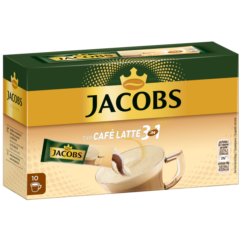 Jacobs 3in1 Sticks Typ Café Latte 10er 
