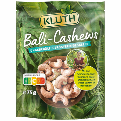  Kluth Bali-Cashews ungeschält, geröstet & gesalzen 75g 