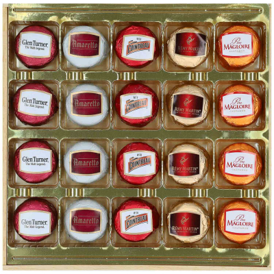  Duc d'O Liqueur Filled Chocolates Holzkiste 250g 