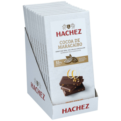 Hachez Cocoa de Maracaibo Orange Krokant 55% Kakao 10x100g