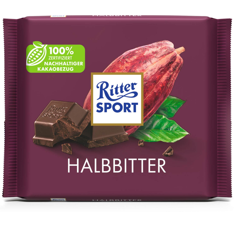  Ritter Sport Halbbitter 100g 