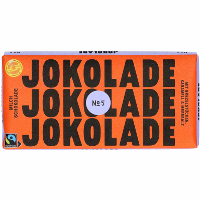  JOKOLADE No5 Vollmilchschokolade mit Brezelstücken, Karamell & Meersalz 140g 