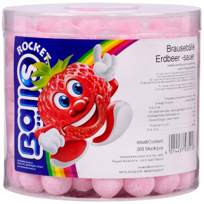  Rocket Balls Brausebälle Erdbeer sauer 200er 