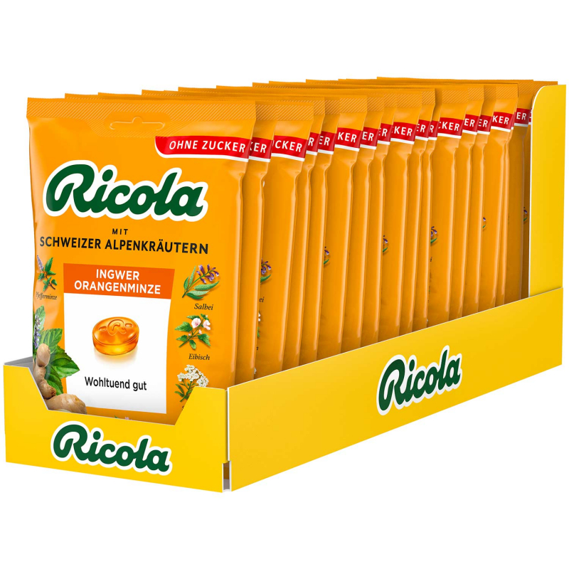  Ricola Ingwer Orangenminze ohne Zucker 75g 