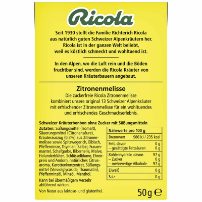  Ricola Zitronenmelisse ohne Zucker 50g 