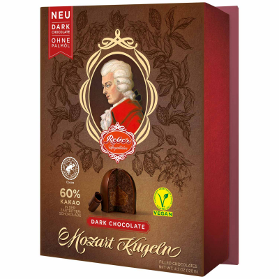  Reber Mozart Kugeln Dark Chocolate Vegan 6er 