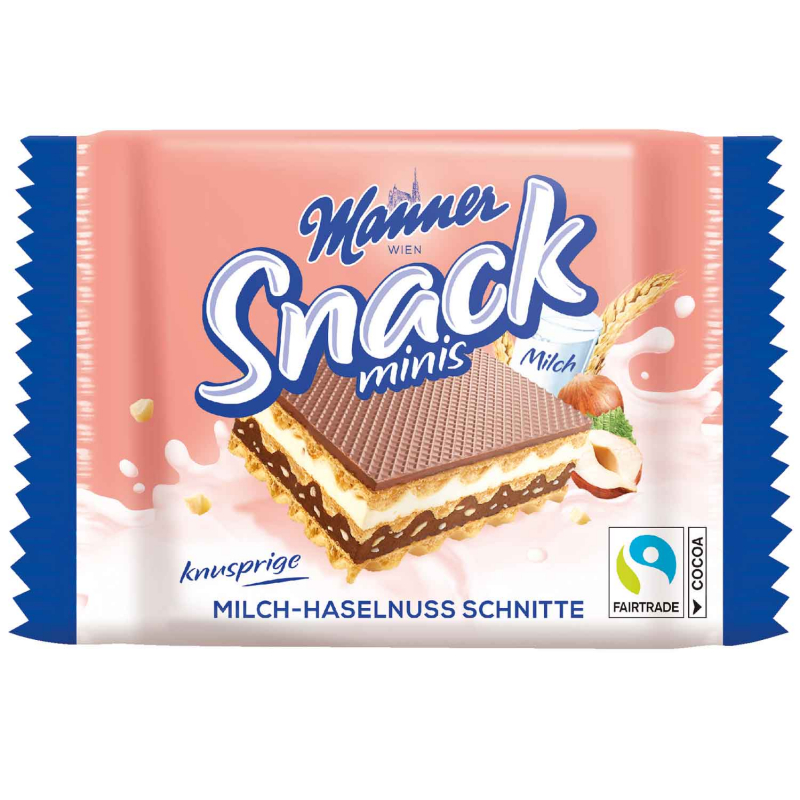  Manner Snack Minis Milch-Haselnuss Schnitten 5x25g 