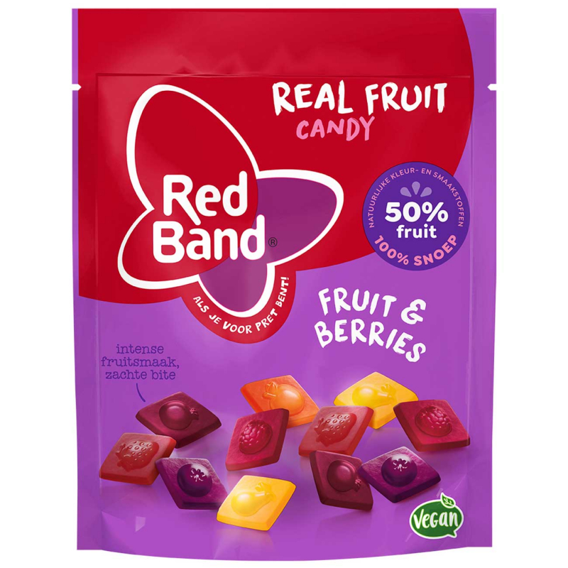  Red Band Real Fruit Candy Fruit & Berries 190g 