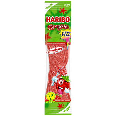  Haribo Spaghetti Strawberry FIZZ vegan 200g 
