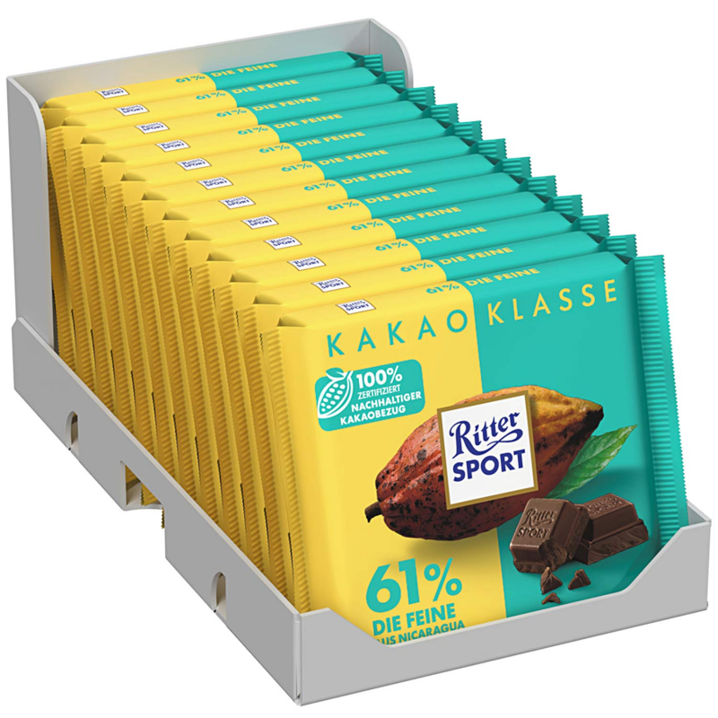  Ritter Sport Kakao-Klasse 61% Die Feine aus Nicaragua 100g 