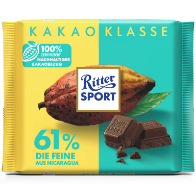  Ritter Sport Kakao-Klasse 61% Die Feine aus Nicaragua 100g 
