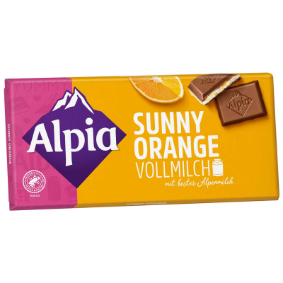  Alpia Fruchtgenuss Sunny Orange Vollmilch 100g 