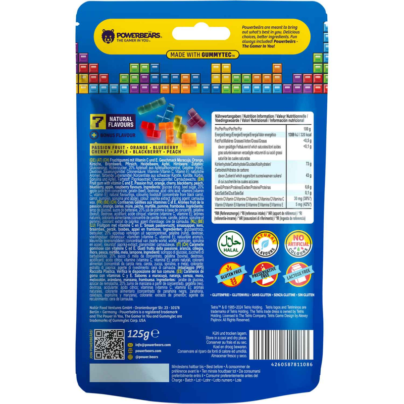  Powerbeärs Gamer Gummies Tetris 0,125kg 