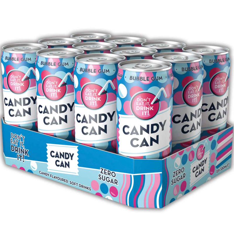  Candy Can Sparkling Bubble Gum Drink Zero Sugar 330ml 