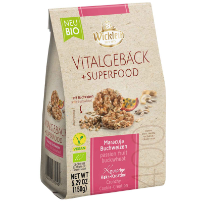  Wicklein Bio Vitalgebäck + Superfood Maracuja Buchweizen vegan 150g 
