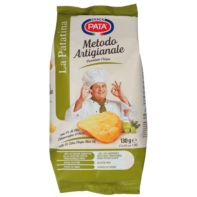  Pata Snack La Patatina Metodo Artigianale Premium Crisps con 6% di Olio 130g 