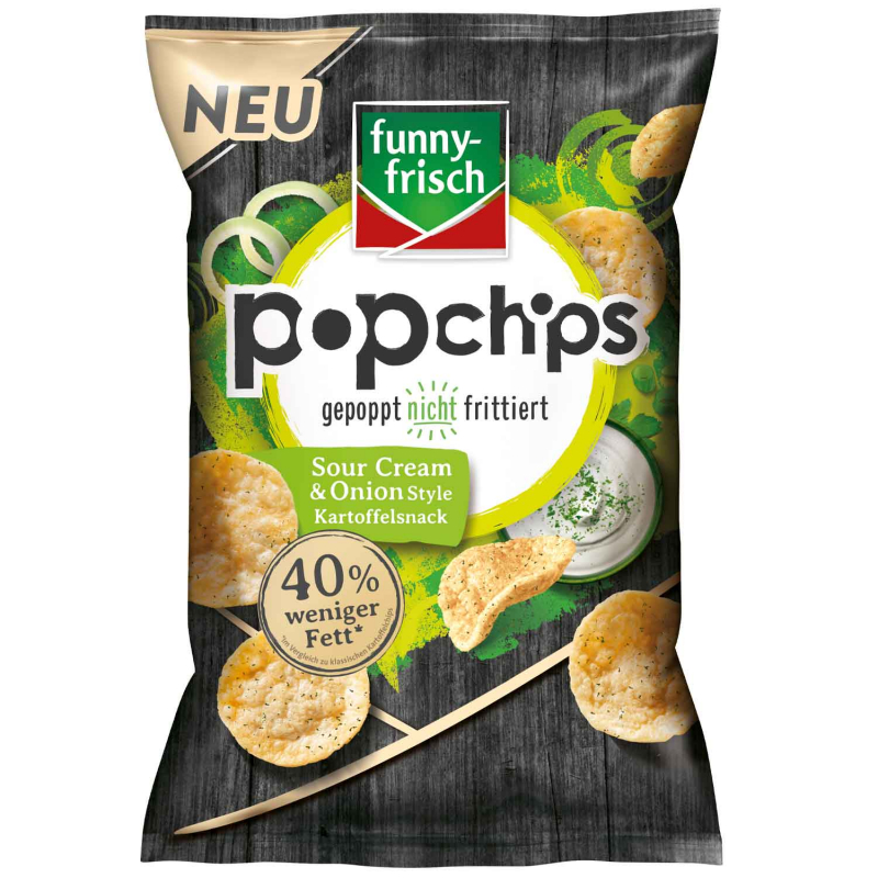  funny-frisch Popchips Sour Cream & Onion Style 80g 