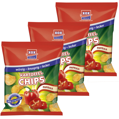  XOX Kartoffelchips Paprika 20x30g 