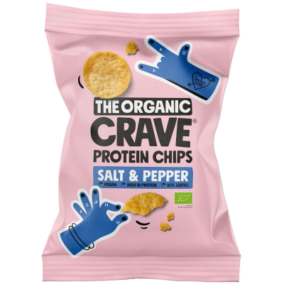  The Organic Crave Protein Chips Salt & Pepper Bio 75g 