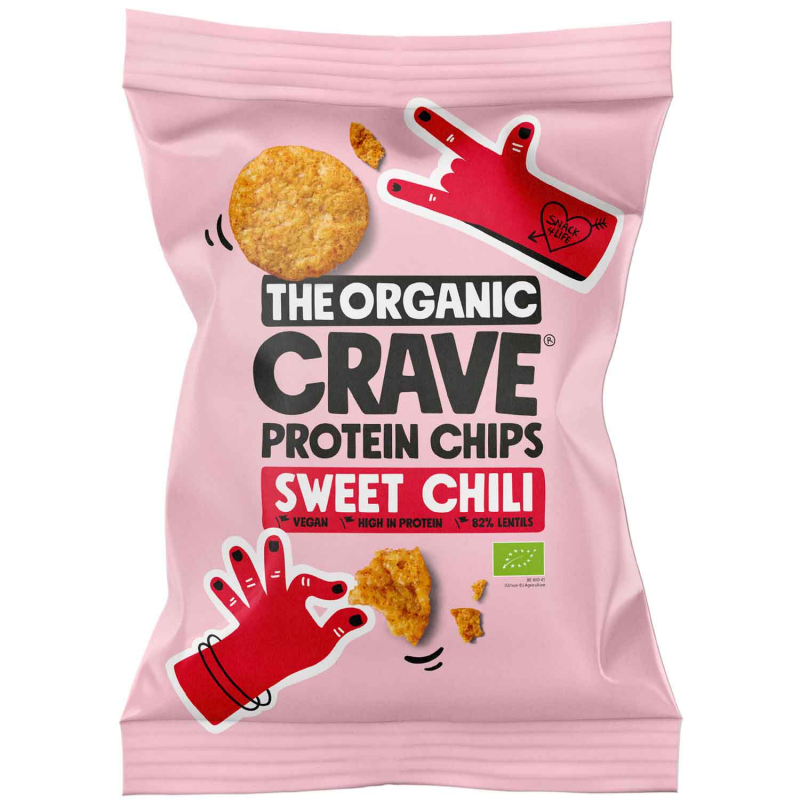  The Organic Crave Protein Chips Sweet Chili Bio 75g 