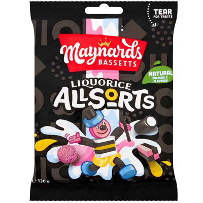  Maynards Bassetts Liquorice Allsorts 130g 