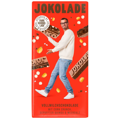 JOKOLADE No3 Vollmilchschokolade mit Corn Crunch, gepuffter Quinoa & Meersalz 140g 
