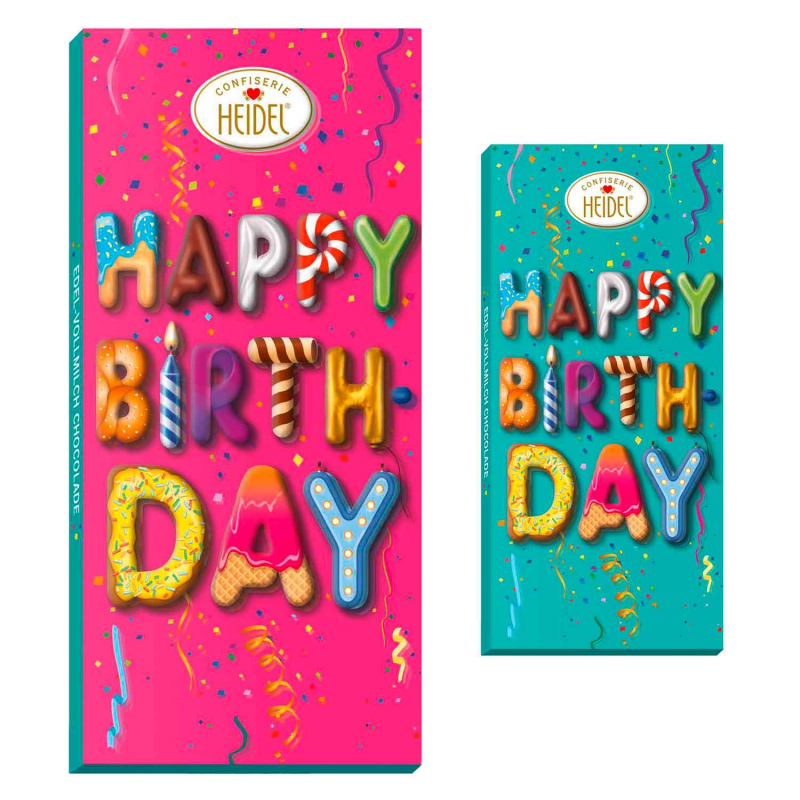  Heidel 'Happy Birthday' 3D Choco-Grüße 100g 