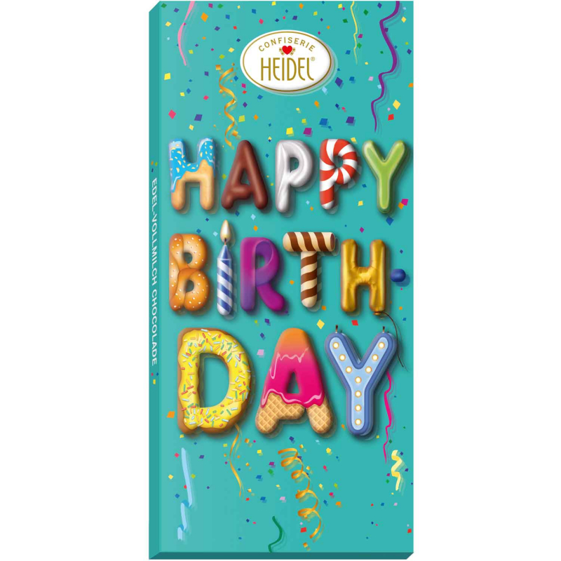  Heidel 'Happy Birthday' 3D Choco-Grüße 100g 