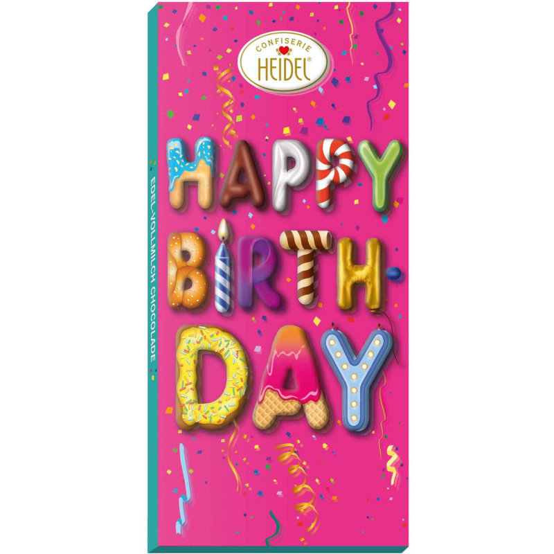  Heidel 'Happy Birthday' 3D Choco-Grüße 100g 