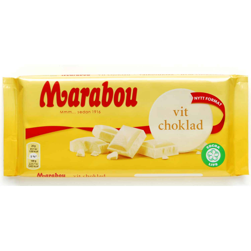  Marabou Vit Choklad 180g (MHD 12.04.2025) 