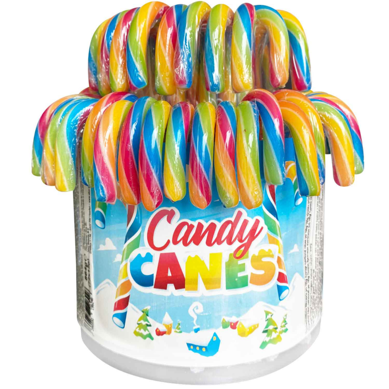  Candy Canes Zuckerstangen 12cm Regenbogen 72er 
