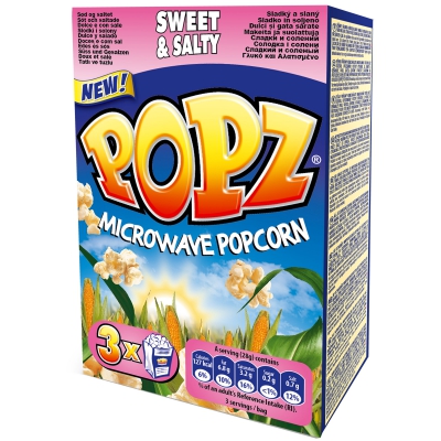  POPZ Mikrowellen-Popcorn Sweet & Salty 3x85g 