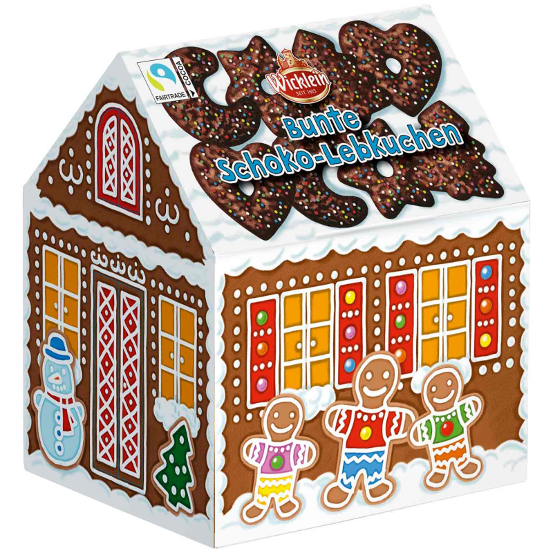  Wicklein Bunte Schoko-Lebkuchen Winterhäuschen 200g 
