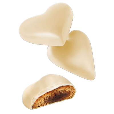  Weiss Gefüllte Lebkuchen Herzen Erdbeer-Vanille Weiße Schokolade 150g 