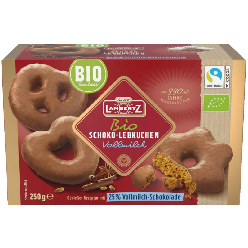  Lambertz Bio Schoko Lebkuchen Vollmilch 250g 