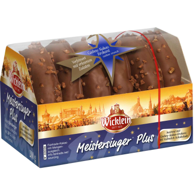  Wicklein Meistersinger Plus Feine Nürnberger Oblaten-Lebkuchen Cashew-Kakao-Krokant 200g 