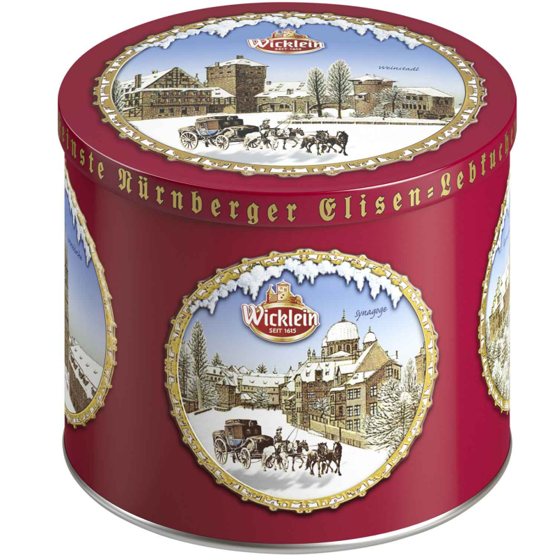  Wicklein Feinste Nürnberger Elisen-Lebkuchen Burg-Dose 200g 