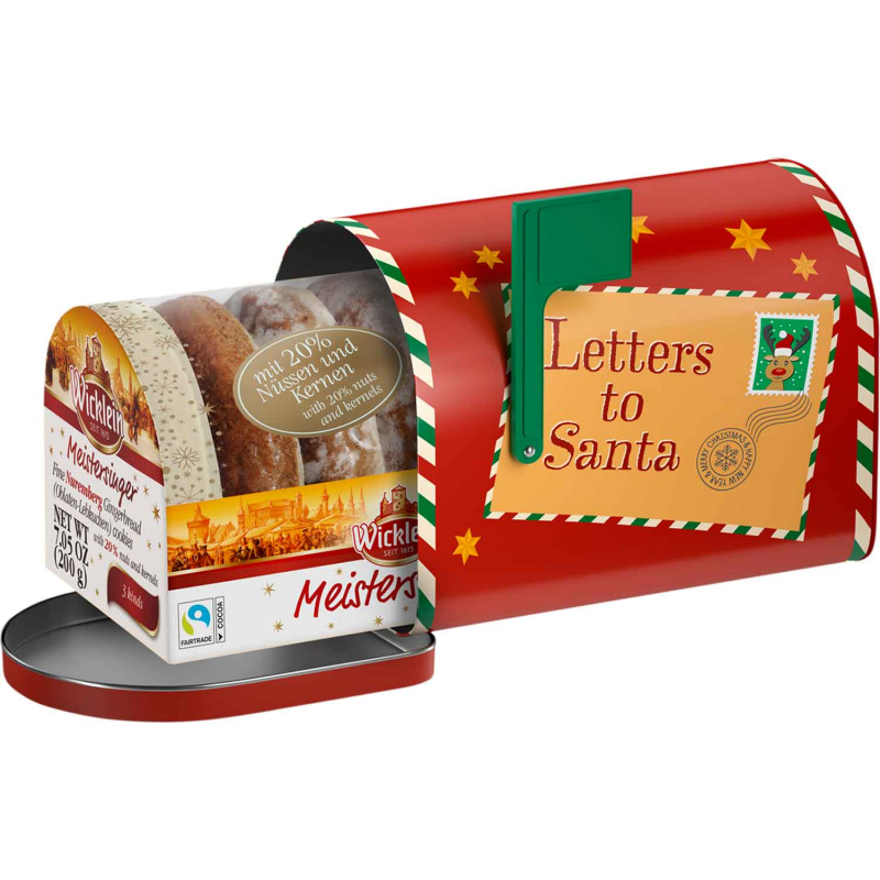  Wicklein Feine Nürnberger Oblaten-Lebkuchen Briefkasten-Dose 200g 