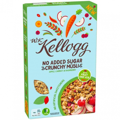 Kellogg No Added Sugar Crunchy Müsli Apple, Carrot & Raspberry 380g