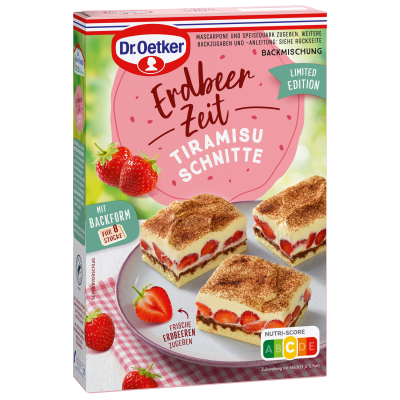  Dr. Oetker Backmischung Erdbeerzeit Tiramisu Schnitte 200g 