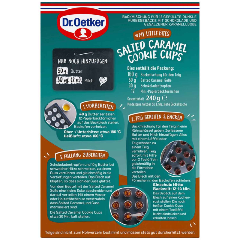  Dr. Oetker My Little Bites Salted Caramel Cookies Cups 240g 