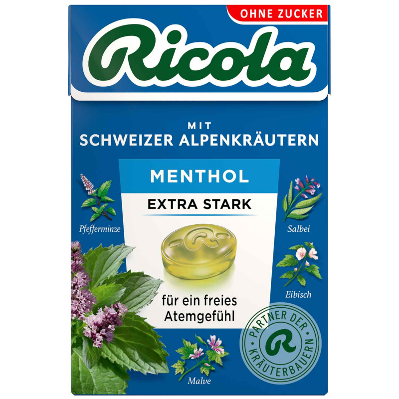  Ricola Menthol extra stark ohne Zucker 50g 