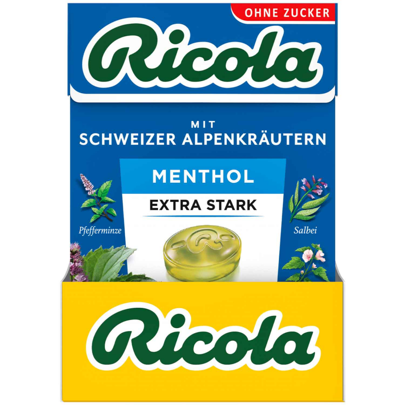  Ricola Menthol extra stark ohne Zucker 50g 